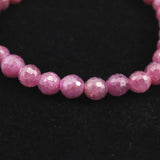 天然ルビー 128面カット  AA+  6mm玉 ブレスレット 13.4g　 (ID:60716)