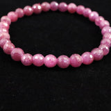 天然ルビー 128面カット  AA+  6mm玉 ブレスレット 13.4g　 (ID:60716)