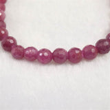 天然ルビー 128面カット  AA+  6mm玉 ブレスレット 13.4g　 (ID:60716)