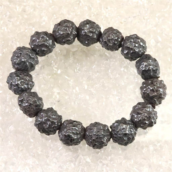 エジプト産 メテオライト 珪化鉄隕石 原石 プレスレット 135g (ID:60730)