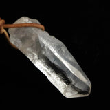 ネパール ヒマラヤ山脈 アンナプルナ産 水晶 原石 ペンダント 革ひも付 11.28g (ID:61070)