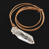 ネパール ヒマラヤ山脈 アンナプルナ産 水晶 原石 ペンダント 革ひも付 11.28g (ID:61070)
