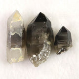 岐阜県中津川市蛭川産 黒水晶（モリオン） 原石 3個セット 27.8g (ID:61138)