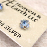 H&E社  シベリアンブルークォーツ 5mmピラミッド ピアス  (ID:61257)