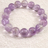 ボリビア産 ラベンダー アメジスト エレスチャル 13.5mm玉 ブレスレット 56.63g (ID:61454)