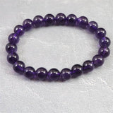 ウルグアイ産 アメジスト 8.5m玉ブレスレット 19.2g (ID:61562)