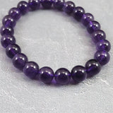 ウルグアイ産 アメジスト 8.5m玉ブレスレット 19.2g (ID:61562)