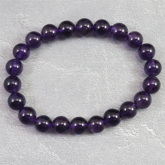 ウルグアイ産 アメジスト 8.5m玉ブレスレット 19.2g (ID:61562)