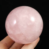 ローズクォーツ 57mmスフィア 丸玉　台座付　261ｇ (ID:61753)