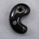 隠岐の島 黒曜石 32mm勾玉 ディレクトリカード付 10.7g　**特価品** (ID:62005)