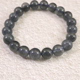 インディゴライト （ブルー トルマリン 入り 水晶） 9.5mm玉ブレスレット 24.9g (ID:62055)