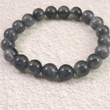 インディゴライト （ブルー トルマリン 入り 水晶） 9.5mm玉ブレスレット 24.9g (ID:62055)