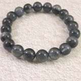 インディゴライト （ブルー トルマリン 入り 水晶） 9.5mm玉ブレスレット 24.9g (ID:62055)