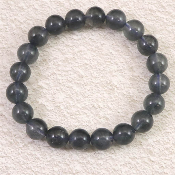 チベット産 天然モリオン水晶 4A 8.5mm玉 ブレスレット 19.4g (ID