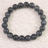 インディゴライト （ブルー トルマリン 入り 水晶） 9.5mm玉ブレスレット 24.9g (ID:62055)