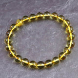 天然琥珀 バルティックアンバー 虫入り　アンバー  8mm玉ブレスレット 7.1g (ID:62356)