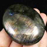 マダガスカル産 ラブラドライト 58mmパームストーン 90.0g (ID:62435)