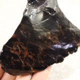 北海道産 オブシディアン 黒曜石 花十勝 89mm原石 182g (ID:63013)