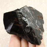 北海道産 オブシディアン 黒曜石 花十勝 89mm原石 182g (ID:63013)