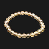天然シトリン 非加熱 無処理　7mm玉ブレスレット 14g  (ID:63173)