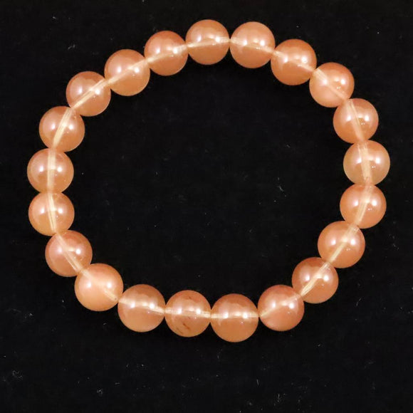 チベット産 ピンクブラウン シラー アンデシン  9mm玉ブレスレット 22.14g (ID:63518)