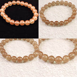 チベット産 ピンクブラウン シラー アンデシン  9mm玉ブレスレット 22.14g (ID:63518)