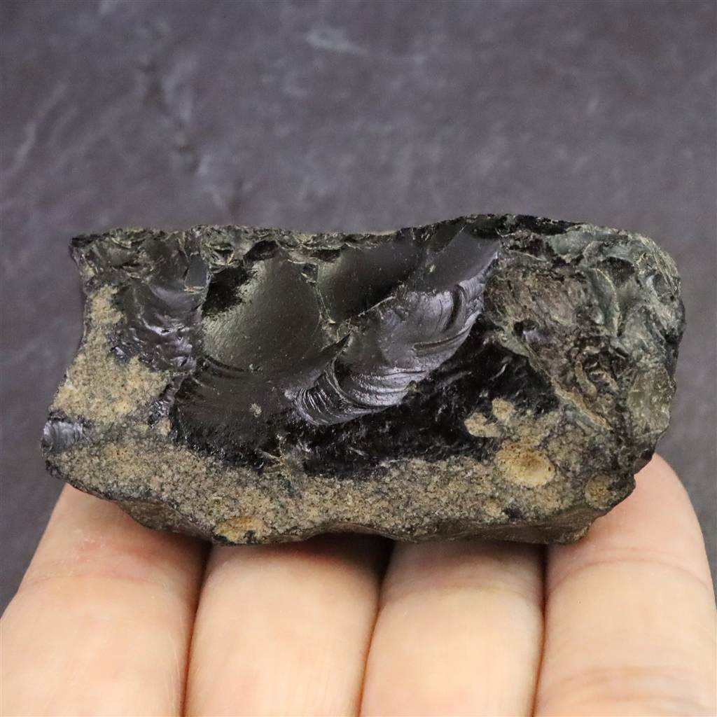 隠岐の島 黒曜石 原石 ディレクトリーカード付 80.5g (ID:63539