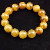 ヘリオドール イエローアクアマリン　14mm玉ブレスレット 64.7g (ID:63551)