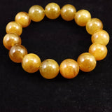ヘリオドール イエローアクアマリン　14mm玉ブレスレット 64.7g (ID:63551)