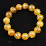 ヘリオドール イエローアクアマリン　14mm玉ブレスレット 64.6g (ID:63551)