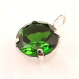 クロムダイオプサイド　6mmラウンドカット ペンダントトップ  K18WG 0.82ct (ID:63597)