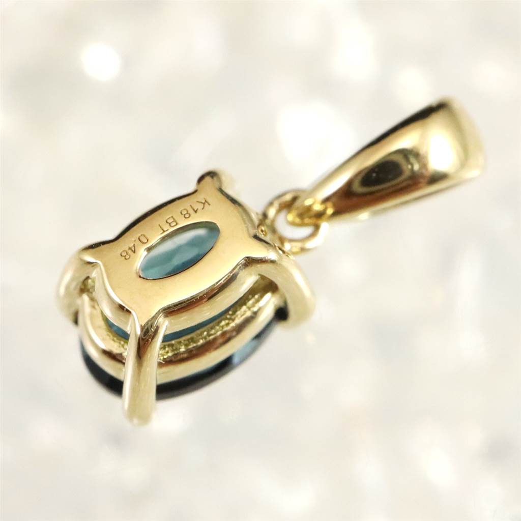 0.24ct ファッション K18✕ブルートルマリン☆ペンダントトップ