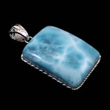 ラリマー  AAAA 25X19mmレクタングル　ペンダントトップ 13.3g (ID:64361)