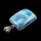 ラリマー  AAAA 25X19mmレクタングル　ペンダントトップ 13.3g (ID:64361)