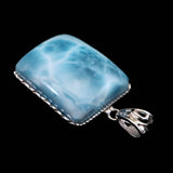 ラリマー  AAAA 25X19mmレクタングル　ペンダントトップ 13.3g (ID:64361)