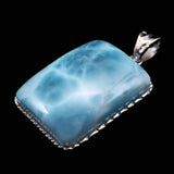 ラリマー  AAAA 25X19mmレクタングル　ペンダントトップ 13.3g (ID:64361)