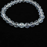 ブラジル産 アクアマリン 6.5mmスターカットブレスレット 10.5g (ID:64594)