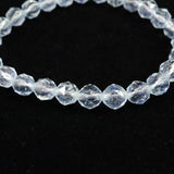 ブラジル産 アクアマリン 6.5mmスターカットブレスレット 10.5g (ID:64594)