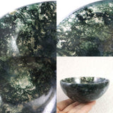 インド産 モスアゲート（苔瑪瑙） 95mmボウル 160g (ID:64676)