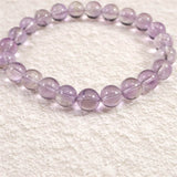 ボリビア産 ラベンダー アメジスト エレスチャル 8mm玉 ブレスレット 17.19g (ID:64712)