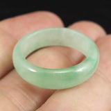 ミャンマー産 翡翠 ヒスイ 薄緑  6mm幅リング 17号 2.9g (ID:64835)