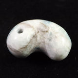 糸魚川翡翠  ヒスイ 小滝産 薄青 28mm勾玉 ディレクトリカード付 12.9g (ID:64930)