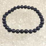 ミャンマー産 ブルー サファイア 6.5mm 128面カット ブレスレット 14.8g　　 (ID:64936)