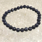 ミャンマー産 ブルー サファイア 6.5mm 128面カット ブレスレット 14.8g　　 (ID:64936)