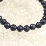 ミャンマー産 ブルー サファイア 6.5mm 128面カット ブレスレット 14.8g　　 (ID:64936)