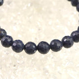 ミャンマー産 ブルー サファイア 6.5mm 128面カット ブレスレット 14.8g　　 (ID:64936)