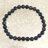 ミャンマー産 ブルー サファイア 6.5mm 128面カット ブレスレット 14.8g　　 (ID:64936)