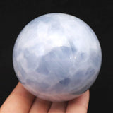 セレスタイト 天青石  65mmスフィア　丸玉　390ｇ (ID:65095)