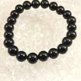 チベット産 天然モリオン水晶 4A  8.5mm玉 ブレスレット 19.5g (ID:65102)