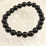 チベット産 天然モリオン水晶 4A  8.5mm玉 ブレスレット 19.5g (ID:65102)